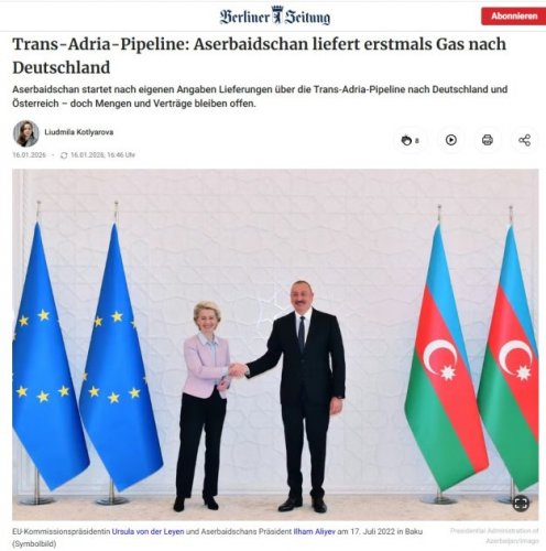 German media highlights Azerbaijan’s gas exports to German, Austrian markets