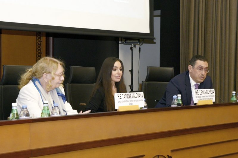  Leyla Aliyeva attends discussions on environmental problems of Caspian Sea in Geneva 