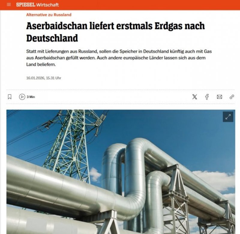 News about - German media highlights Azerbaijan’s gas exports to German, Austrian markets