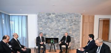 Prezident İlham Əliyev Davosda İraq Kürdüstan Regionunun Baş naziri ilə görüşüb
