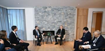 Prezident İlham Əliyev Davosda İsrail Dövlətinin Prezidenti ilə görüşüb