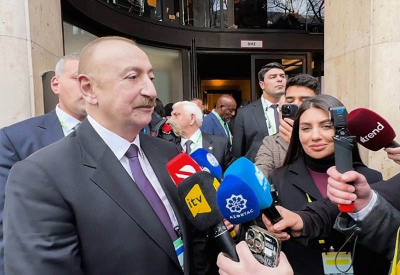   President Ilham Aliyev gives interview to Azerbaijani TV channels in Munich  