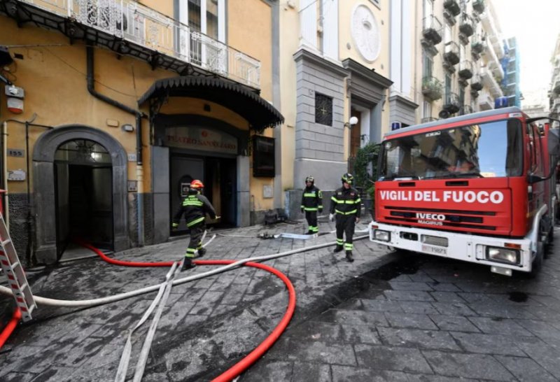 Fire destroys historic Teatro Sannazaro in Naples
