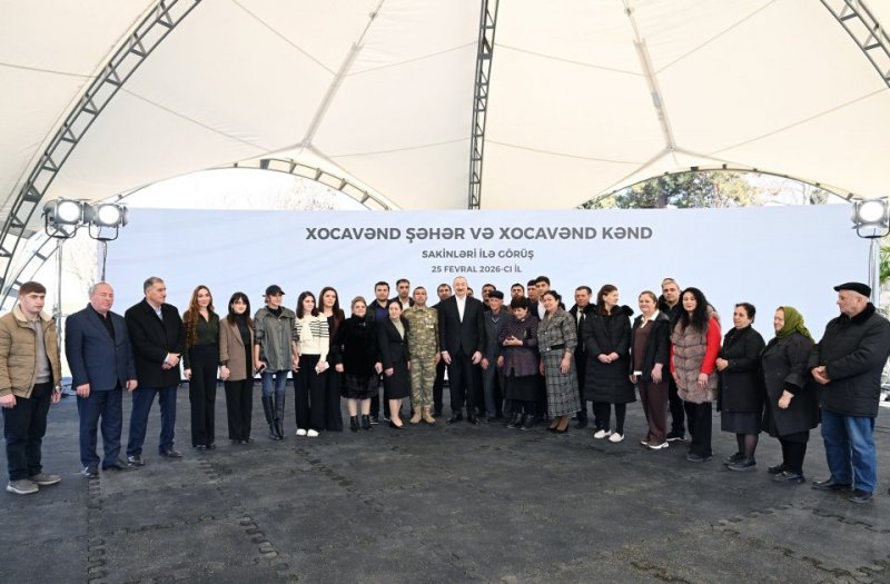   President Ilham Aliyev meets with residents of Khojavend town and Khojavend village  