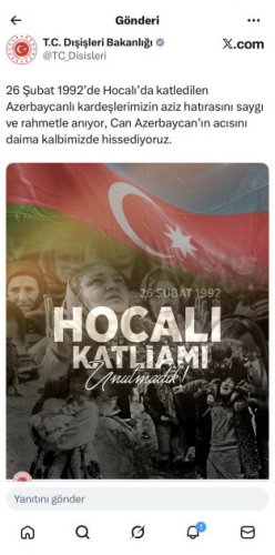 News about - Türkiye commemorates Khojaly genocide anniversary