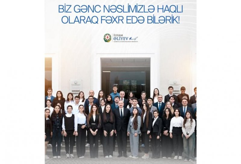 News about - Azərbaycan Prezidenti Gənclər Günü ilə bağlı paylaşım edib