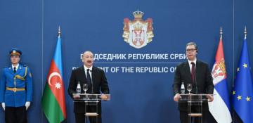   İlham Əliyev və Aleksandar Vuçiç mətbuata bəyanatlarla çıxış ediblər  