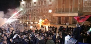 Molotov cocktail attack targets Albanian premier's office during anti-government protests