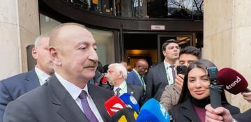   President Ilham Aliyev gives interview to Azerbaijani TV channels in Munich  