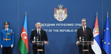   Azerbaijani, Serbian presidents deliver press statements  