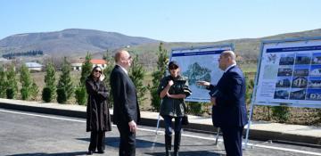 President Ilham Aliyev inspects reconstruction progress in Khojavend village