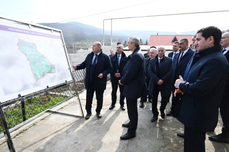 Əlaqələndirmə Qərargahının üzvləri Xocavəndin Quzeyxırman kəndində aparılan təmir-bərpa işləri ilə tanış olublar