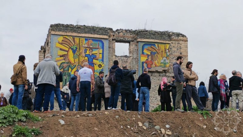 International travelers visit Azerbaijan's Aghdam