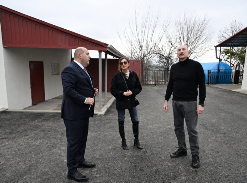  President Ilham Aliyev inspects restoration of individual houses and infrastructure in Khojavend's Khanoba village 