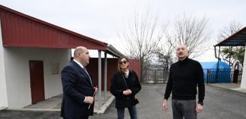  President Ilham Aliyev inspects restoration of individual houses and infrastructure in Khojavend's Khanoba village 