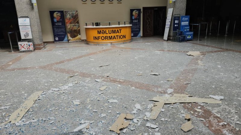 Naxçıvan Beynəlxalq Hava Limanında dron hücumundan sonra çəkilən görüntülər -   FOTO  