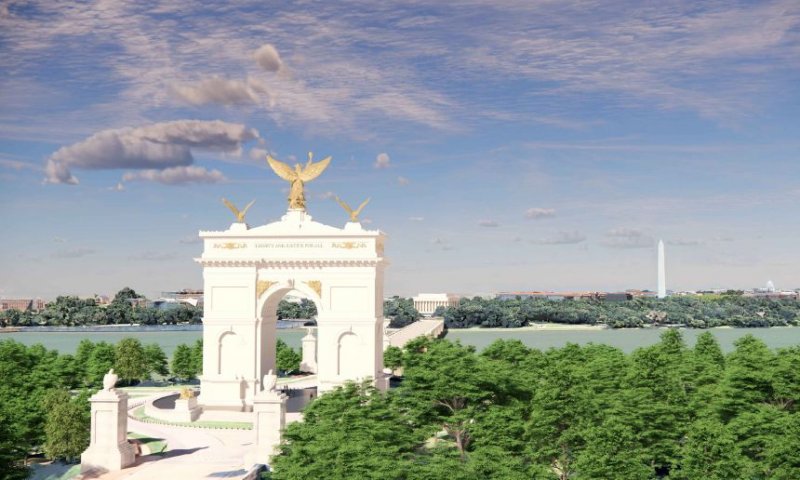 White House unveils 250-foot 'Triumphal Arch' design