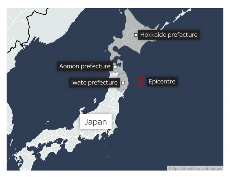 7.5-magnitude earthquake jolts northeastern Japan, tsunami warning issued