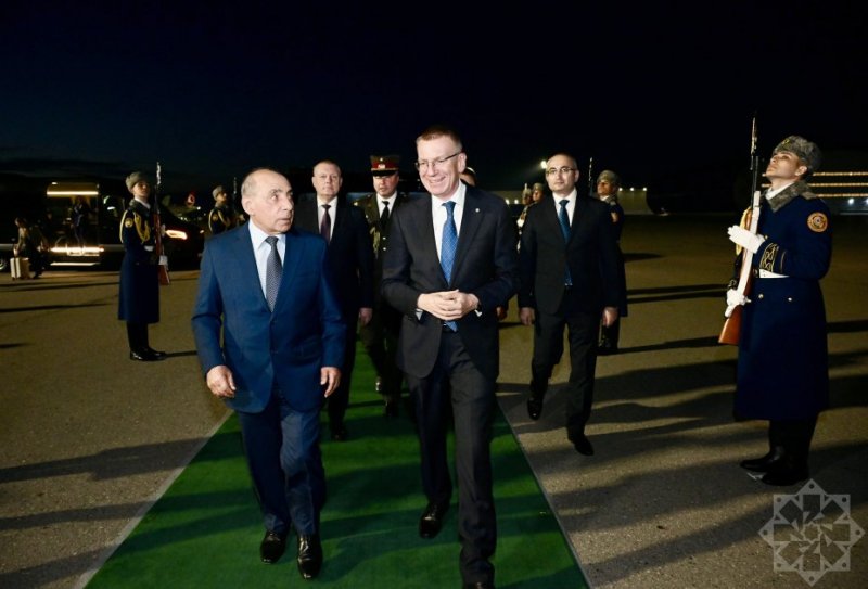 Latvia's president arrives in Azerbaijan on official visit