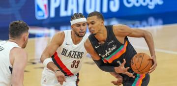 Spurs beat Blazers as Wembanyama makes NBA playoff history