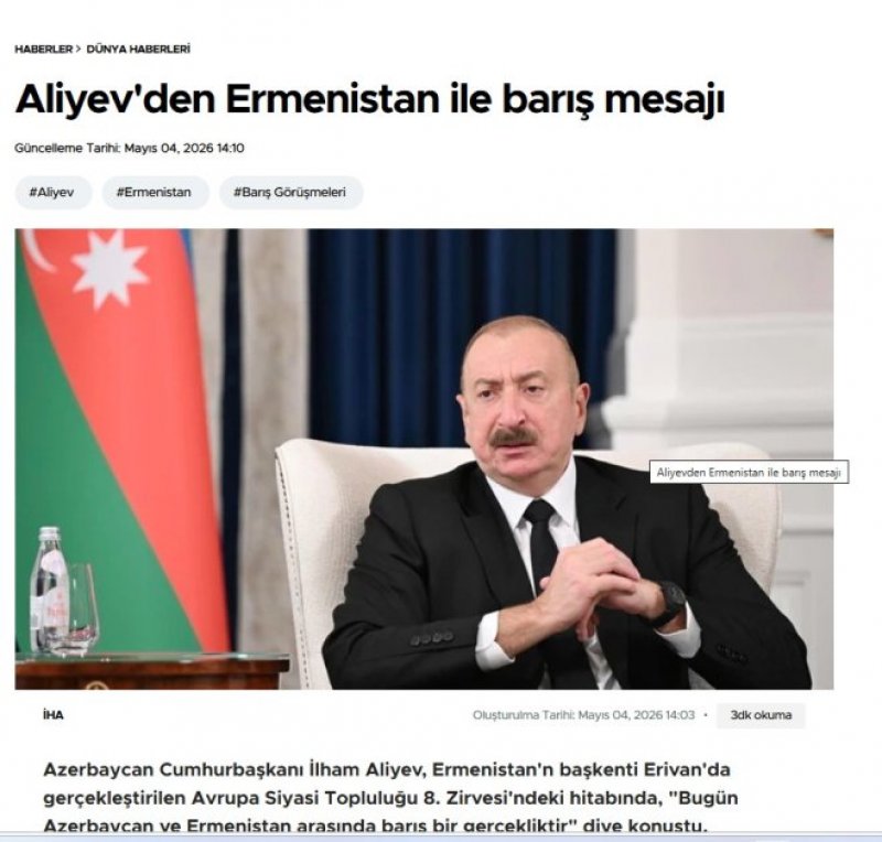 2026/05/17779-1777991406.jpg + Dünya mətbuatı Prezident İlham Əliyevin “Avropa Siyasi Birliyi”nin Zirvə toplantısındakı çıxışını işıqlandırmaqda davam edir News about - Dünya mətbuatı Prezident İlham Əliyevin “Avropa Siyasi Birliyi”nin Zirvə toplantısındakı çıxışını işıqlandırmaqda davam edir