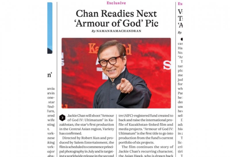 Ceki Çanın rol aldığı filmin 4-cü hissəsi Azərbaycan və Qazaxıstanda çəkiləcək