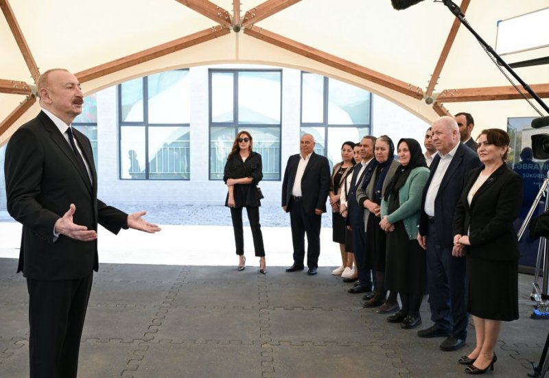   Azerbaijani president and first lady meet with residents moving to Jabrayil's Shukurbeyli village  
