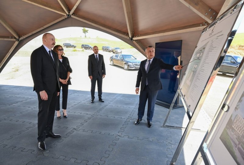Azerbaijani president and first lady inspect construction of Jabrayil District Central Hospital