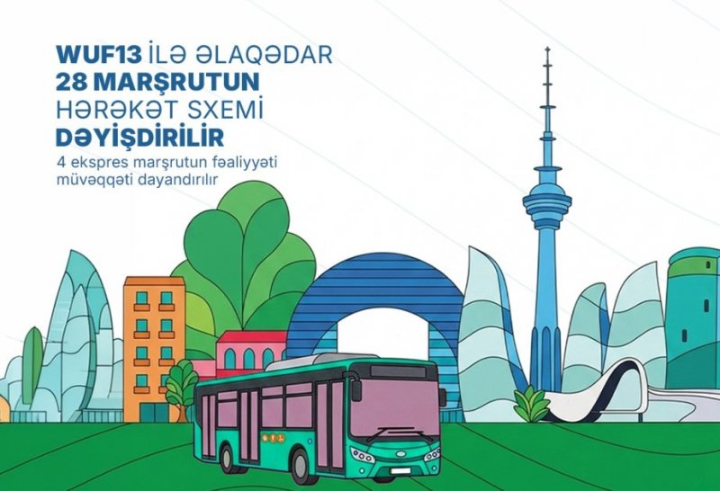   WUF13 ilə əlaqədar 28 avtobus marşrutunun hərəkət sxemi dəyişdirilir  