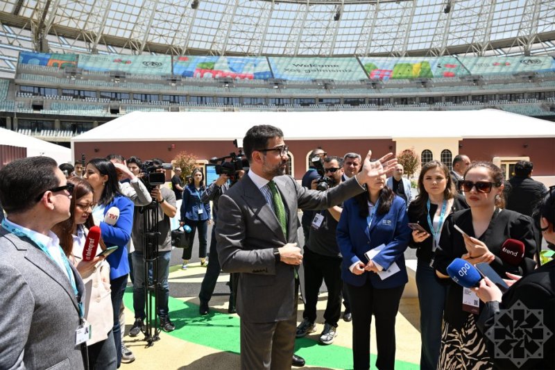 News about - NGO and media reps visit Baku Olympic Stadium to view WUF13 preparations