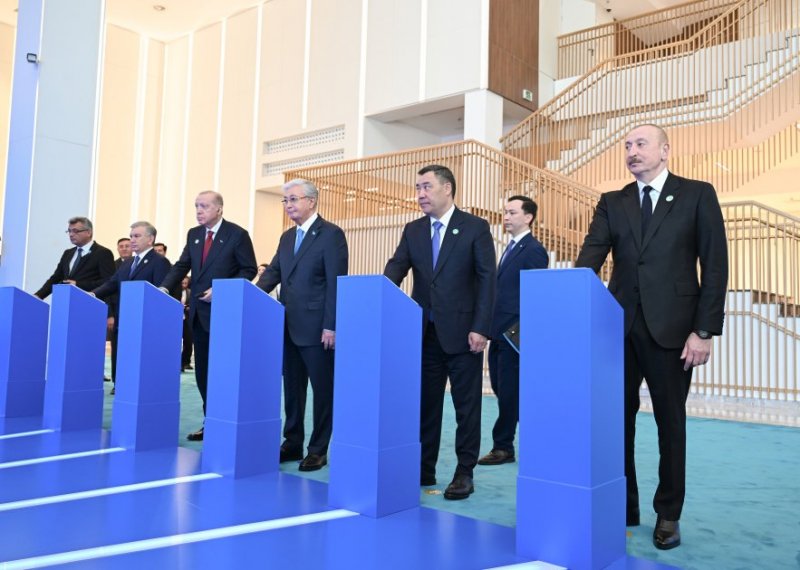   President Ilham Aliyev and OTS Informal Summit participants attend groundbreaking ceremony of Turkic Civilization Center  