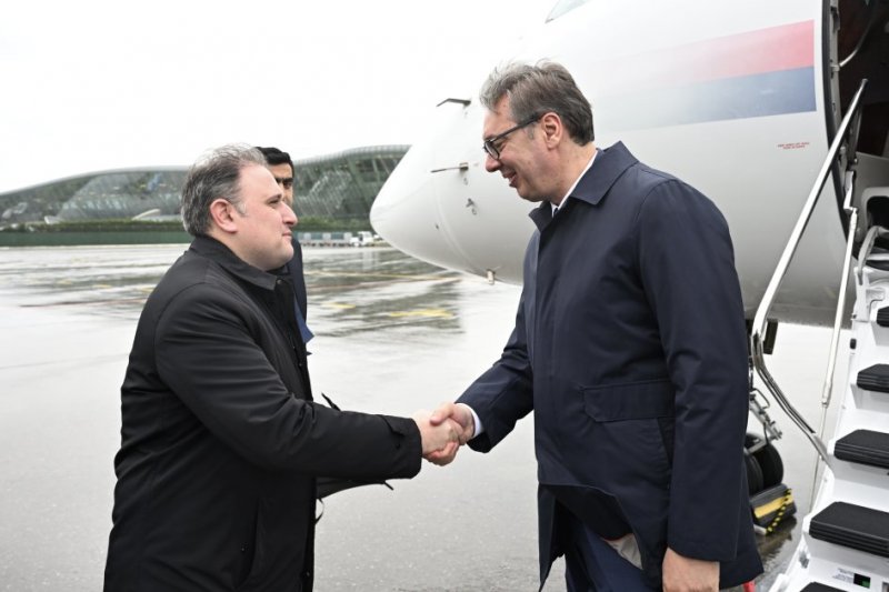 Serbia's president arrives in Azerbaijan