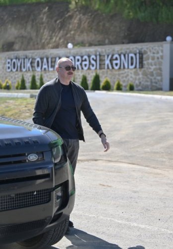 News about -   President Ilham Aliyev inspects progress of developments in Shusha's Boyuk Galaderesi village, meets with residents  