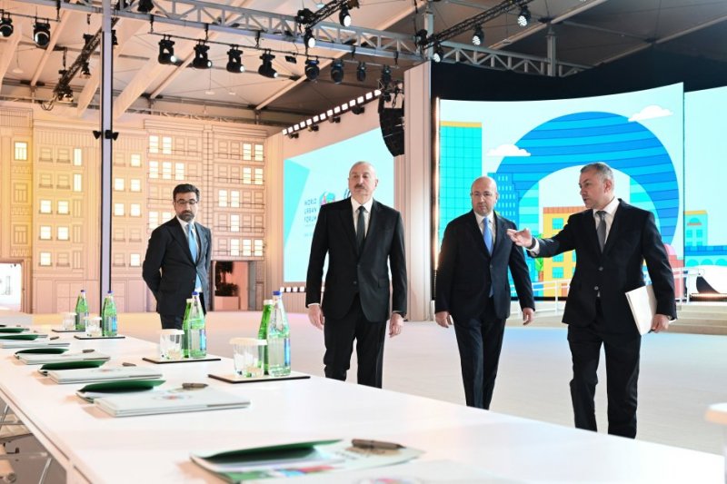 News about -   President Ilham Aliyev reviews preparations for WUF13 at Baku Olympic Stadium  
