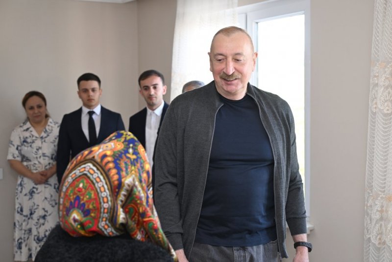 News about -   President Ilham Aliyev inspects progress of developments in Shusha's Boyuk Galaderesi village, meets with residents  