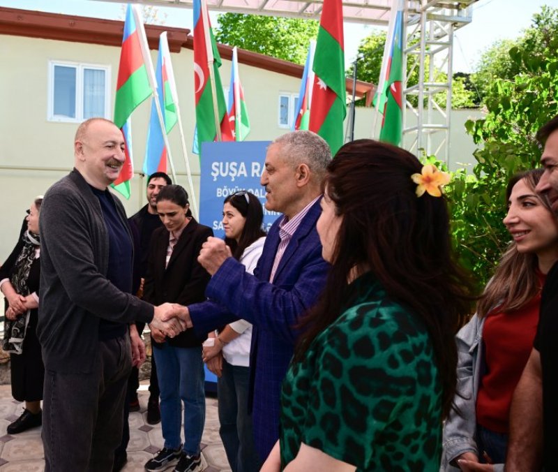 News about -   President Ilham Aliyev inspects progress of developments in Shusha's Boyuk Galaderesi village, meets with residents  