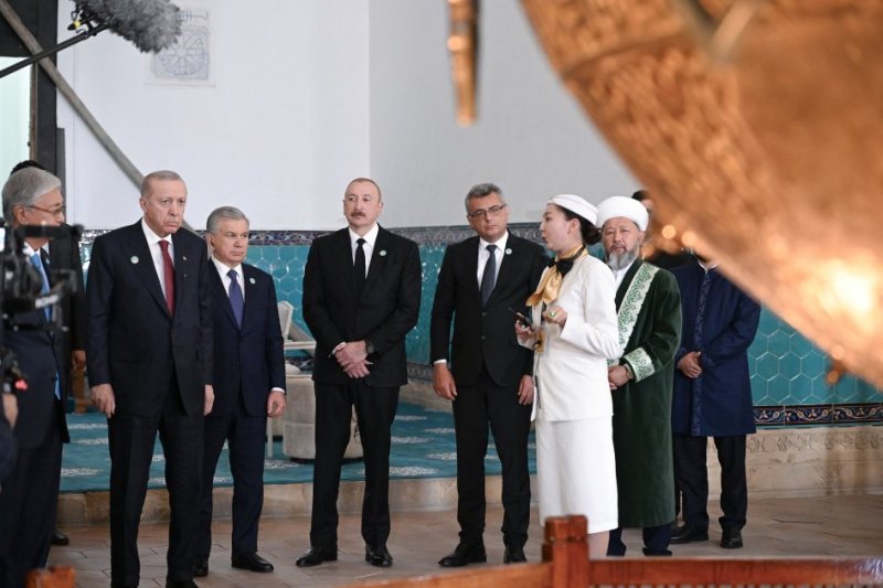 2026/05/4-1778843909.jpg + President Ilham Aliyev and other participants of OTS informal summit tour cultural sites in Turkistan News about - President Ilham Aliyev and other participants of OTS informal summit tour cultural sites in Turkistan