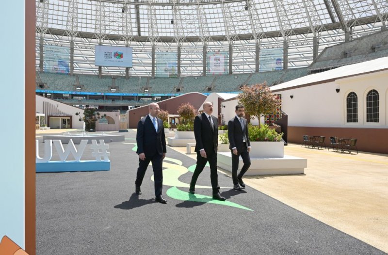 News about -   President Ilham Aliyev reviews preparations for WUF13 at Baku Olympic Stadium  