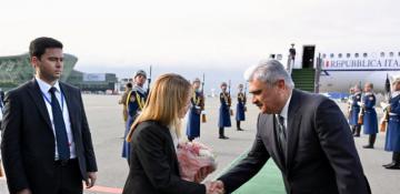   İtaliyanın Baş naziri Corcia Meloni Azərbaycana rəsmi səfərə gəlib  