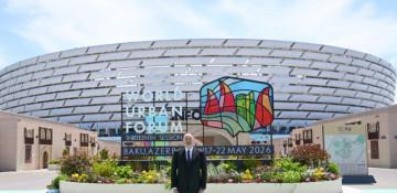   Prezident İlham Əliyev Bakı Olimpiya Stadionunun ərazisində WUF13 ilə bağlı görülən işlərlə tanış olub  