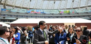 Media nümayəndələri Bakı Olimpiya Stadionunda WUF13 hazırlıqları ilə yaxından tanış olublar
