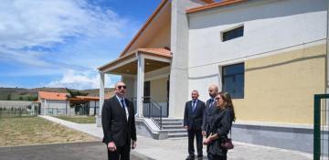 Azerbaijani president and first lady view facilities established in private houses in Shukurbeyli village