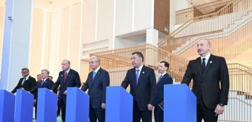   President Ilham Aliyev and OTS Informal Summit participants attend groundbreaking ceremony of Turkic Civilization Center  