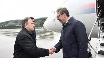 Serbia's president arrives in Azerbaijan