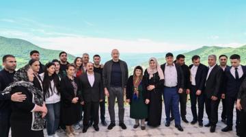  President Ilham Aliyev inspects progress of developments in Shusha's Boyuk Galaderesi village, meets with residents  