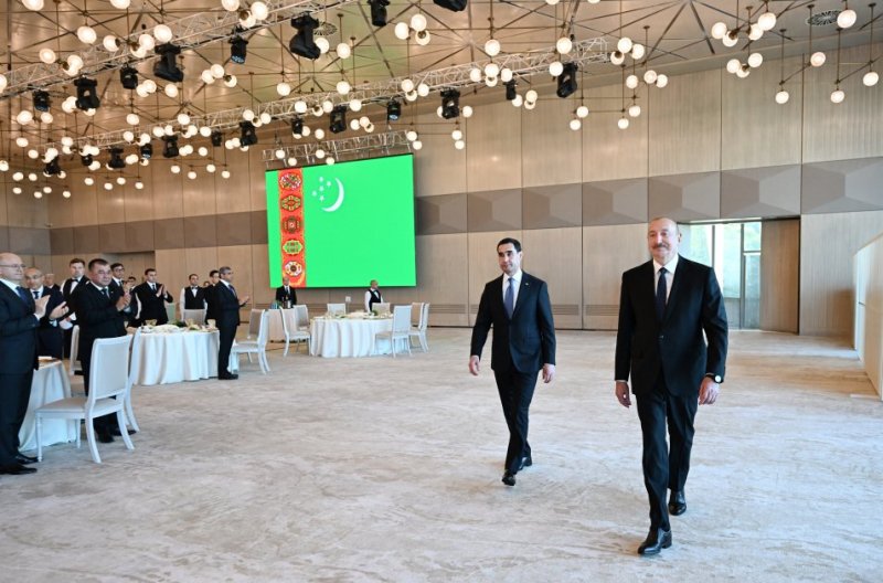 News about - State banquet hosted on behalf of Azerbaijani president in honor of his Turkmen counterpart