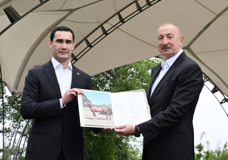   Azerbaijani president gifts Garabagh Horse to Turkmen counterpart  