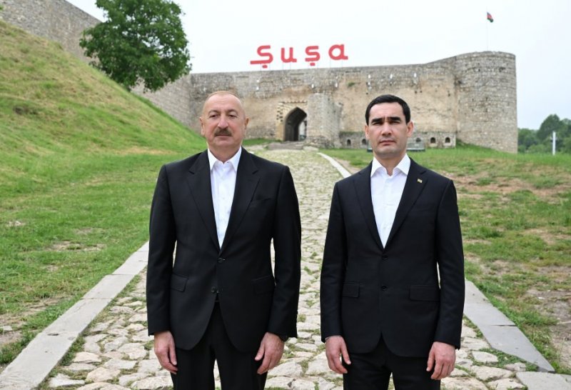 News about - Presidents Ilham Aliyev and Serdar Berdimuhamedov view bullet-riddled busts of Azerbaijan’s prominent figures in Shusha