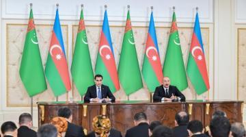   Presidents of Azerbaijan, Turkmenistan deliver press statements  