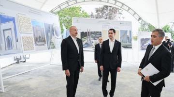 Presidents of Azerbaijan and Turkmenistan visits construction site of Shusha Mosque